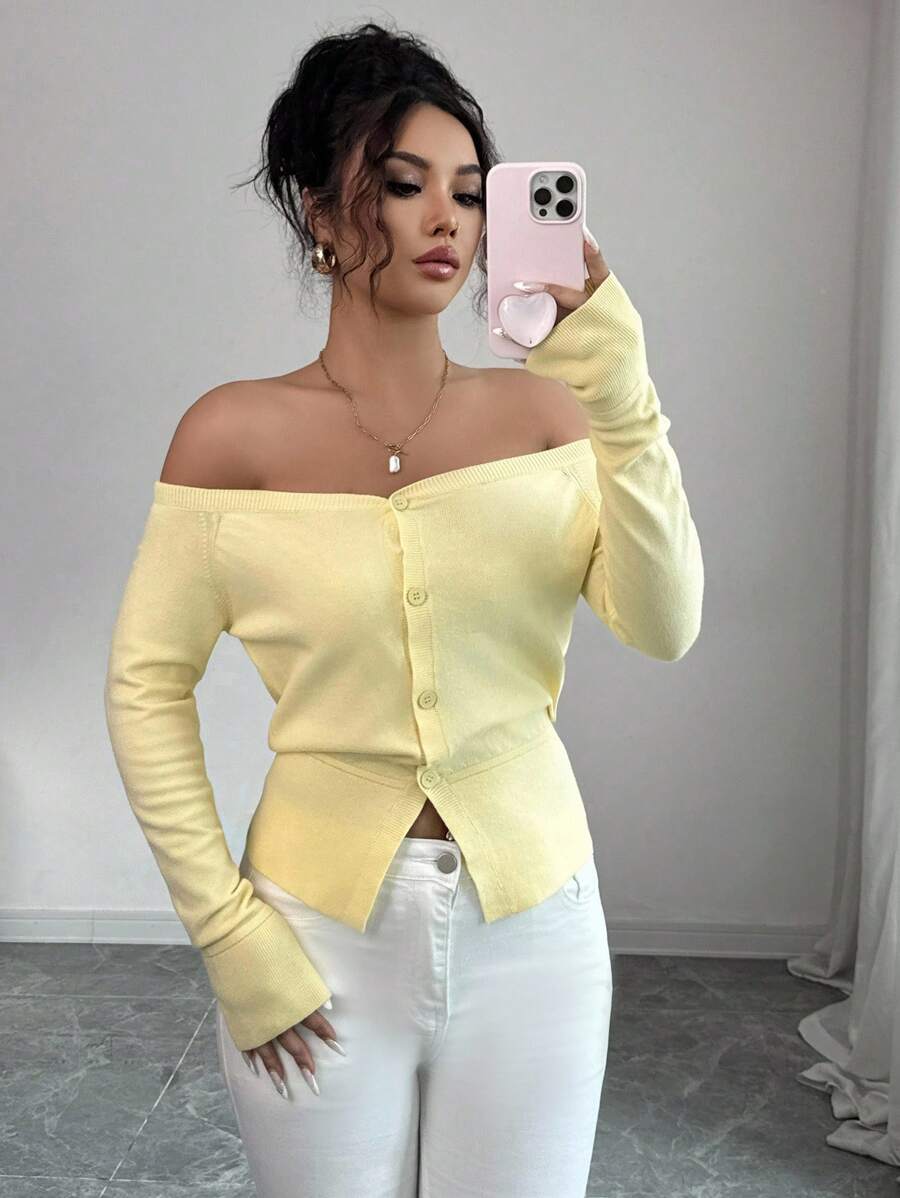 Elenzga 新款女V领开衫欧美风百搭简约时尚针织上衣