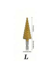 3 件套钛涂层高速钢阶梯钻头套装，适用于木材和高效金属的宝塔钻头 - 耐用、倒角光滑、无毛刺、不易生锈、易于安装、提高效率