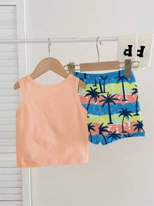 SHEIN Conjunto informal suave y cómodo para bebé niño, adecuado para primavera/verano - Multicolor - Ver 5