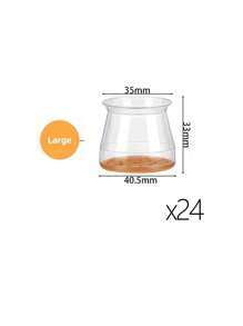 4/8/16/24 件圆形椅腿地板保护垫 - 消除地板噪音，防止刮擦，滑动顺畅 - 耐用的硅胶结构，柔软的毛毡垫可轻柔接触地板，保护地板、桌椅腿 - 橘色 - 查看 6