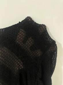 Bonvoyette Women's Beach Vacation Flare Sleeve Drawstring Off Shoulder Sexy Cover-Up For Summer - Black - View 5