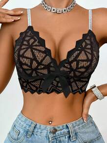 MidnightGlam 1pc Women's Elegant Sexy Lace Wireless Bra