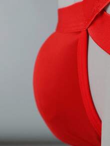 男士纯色金属装饰镂空性感内裤 - 紅色 - 查看 6