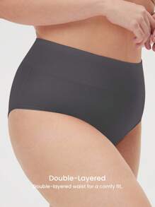 LUVLETTE 3条装透气棉质基础款高腰三角裤女士内裤套装 - 舒适 - 彩色 - 查看 7