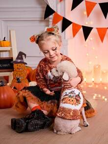 PETSIN 1 件万圣节可爱南瓜闪亮印花猫狗宠物无头摆件 - 彩色 - 查看 5