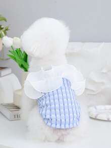 PETSIN 可爱休闲家居服 清新时尚 舒适宠物连衣裙 - 藍色 - 查看 7