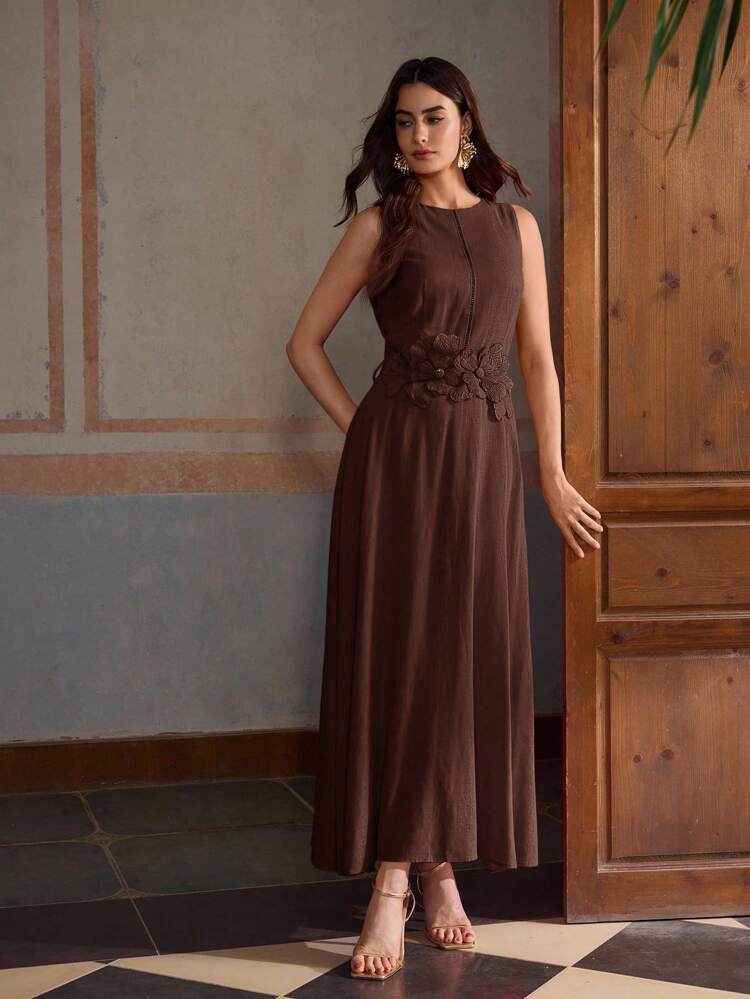 ZEYLAH LINEN BELTED DRESS