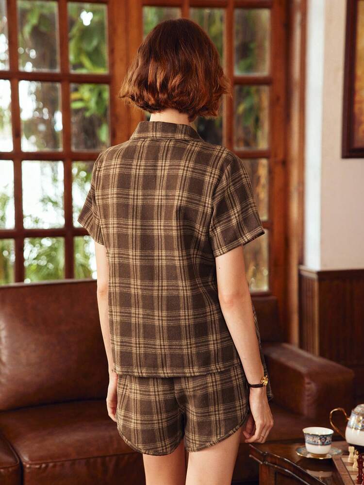 EverLounge 女士休闲格子舒适睡衣套装 - 彩色 - 查看 2