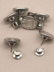 2/4/6 Stück Jeans Ersatz Knöpfe, Silber Buchstaben Taille Knöpfe, multifunktionale abnehmbare Turm Knöpfe für Jeans und Röcke, Größenanpassung ohne Nähen