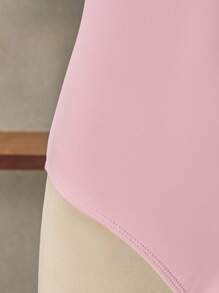 Bellisia Maiô casual feminino de cor sólida sem mangas e peça única para férias