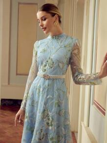 ZEYLAH Váy thêu sequin thanh lịch dành cho nữ - màu xanh lá - Xem 7