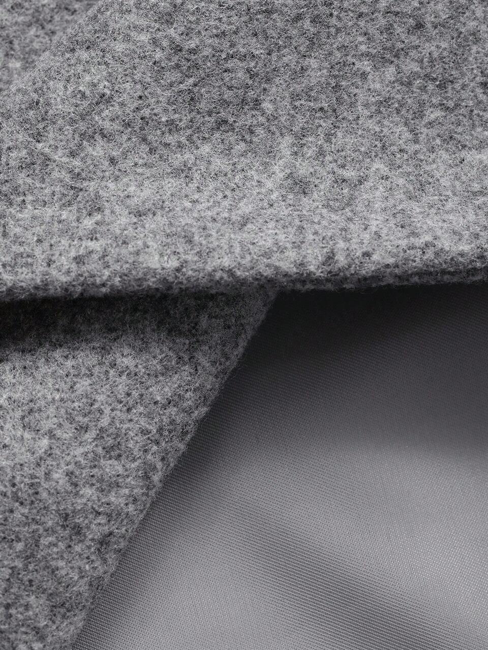 Men's Grey Woolen Fabric Jacket With Cuff Label Design, Autumn