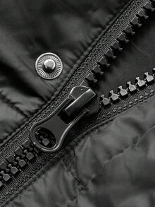 DAZY Men's Thick Hooded Black Padded Coat, Winter - Black - View 3