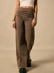 Easelle Boho Women Clothing Summer Casual Retro Metallic Confetti Brown Low Waist Mini Women Shorts - Brown - View 1