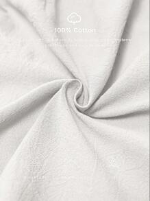 EMERY ROSE Plus Size Women's Casual Khaki Sleeveless Top With Button Decor, Round Neck - White - View 7