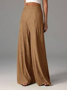 Firerie Women's Elegant Casual High Waist Wide Leg Pants, Suitable For Beach, Airport , Palazzo