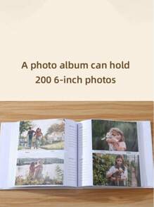 SHEIN Álbum de fotos de 6 pulgadas y 200 páginas, adecuado para regalo - Multicolor - Ver 3