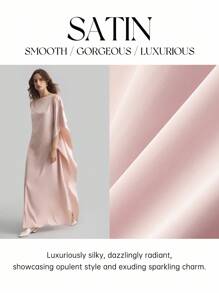 Ontre 女式新款优雅斗篷斗篷船领粉色缎面喇叭裙连衣裙，春夏