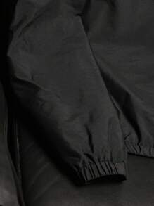 SHEIN Manfinity Dauomo Casual Fashion Versatile Solid Color Hooded Men's Jacket, Fall - Black - View 5