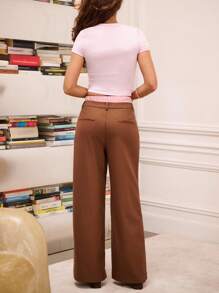 lacRébo Fitted Pink Short Sleeve Tshirt With Embroidered Paris Design Women Graphic Tee Paris Slogan Tee Back To School Spring Summer Tee - Pink - View 3