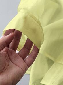 GlowEve Camisa elegante y casual con moño para vacaciones - Amarillo - Ver 7