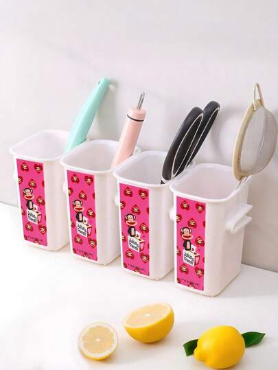 Paul Frank X ROMWE Plastic Fridge Food Sorting Storage Box(1PC )Multiple Pcs Can Be Stacked For Storage,Home Decor