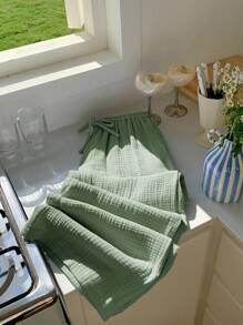 Comfortcana Women's Solid Color Knotted Casual Wide Leg Pants 100% Cotton Pants,Fall - Mint Green - View 5