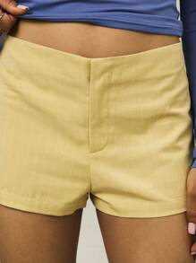 COUREZ Low Rise Tailored Booty Shorts /Y2K Going Out Cute Sexy Vacation - Green - View 6