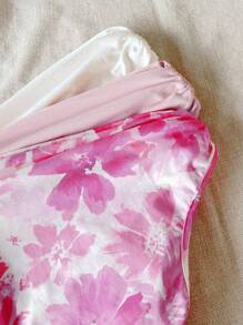 SHEIN 女童休闲舒适二合一不对称下摆短款吊带背心套装 - 彩色 - 查看 3