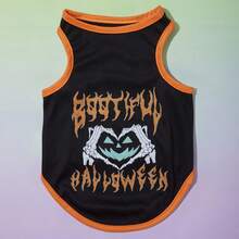 PETSIN Halloween Pet Vest – Orange Skull Print Lightweight Breathable Sleeveless Costume For Dogs And Cats, Perfect Festive Apparel For Halloween Parties, Trick Or Treat, And Seasonal Photoshoots - Multicolor - View 3