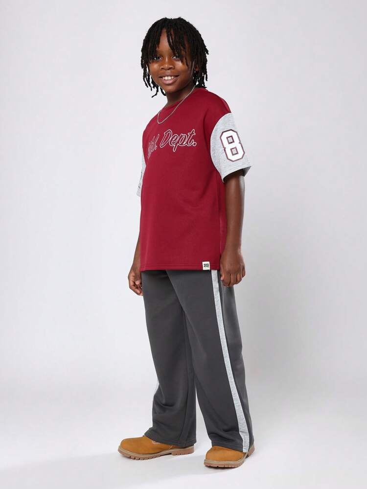 Varsity Style T-Shirt Co-Ords Set With Department Script Design