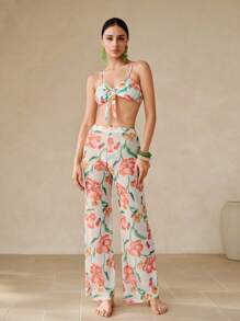 Swim Oasis 女士三件套高级印花比基尼泳装沙滩装套装 - 彩色 - 查看 1