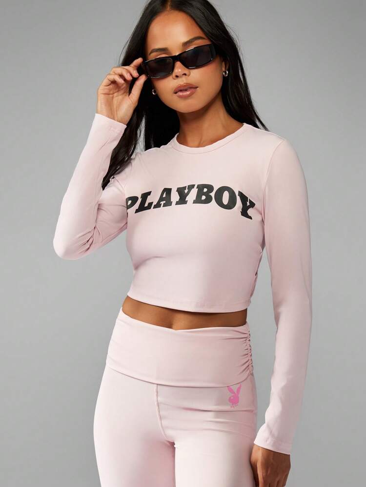Missguided x Playboy Cropped Active Top With Strappy Back Design