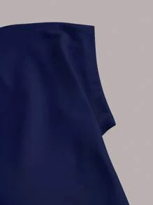 Navy Blue Women's Padded Backless Sexy Crop Top Tee, Suitable For Summer - Multicolor - View 5