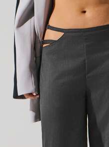 Fluxe Women's Solid Color Hollow Out Low Waist Casual Pants