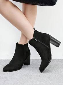 CUCCOO BIZCHIC 女士时尚百搭简约高跟踝靴 - 黑色 - 查看 3