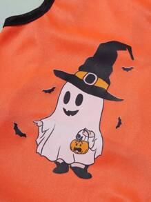 PETSIN 1 宠物橙色幽灵蝙蝠印花背心