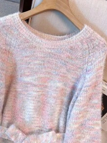 Franclia 女士秋冬新款高端大气宽松显瘦休闲法式优雅百搭气质设计感温柔约会长袖毛衣裙（图案随机） - 彩色 - 查看 4