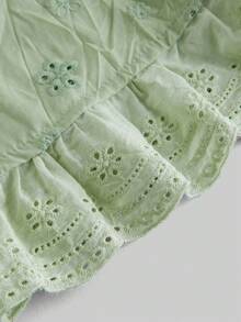 Maija Kids 2件套少女荷叶边圆领背心和短裤套装 - 軍綠色 - 查看 6