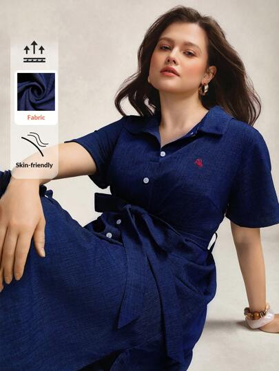 Zelara Plusstorlekar för kvinnor Sommar Casual Skjortaklänning med knappar framtill Navycore Outfits Nautisk Casual För Damer Kust Nautisk Outfit Mysig Passform Chillax Slouchy Casual Stil Avslappnad Outfit Semesterstil Semesterkläder Boho Bohemisk, Business Casual Dam 4 juli Dam Dam Pluskläder Business Casual Dam Pluskläder Formella Poloklänning Dam Polotröjor För Damer, Gamla Pengar Stil Dam Höstkläder Damkläder Tillbaka till skolan Streetwear Koreansk Stil Läraroutfits För Damer