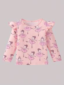 SHEIN Playful Pals 4 件套女婴休闲日常百搭芭蕾薄纱裙，条纹碎花上衣，舒适柔软面料，超值多件套 - 彩色 - 查看 4