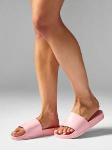 MISSGUIDED Monogram Summer House Slippers Waterproof Pool Slide Sandals Indoor Outdoor Bathroom Shoes Non Slip Shower Slides - Pink - View 3