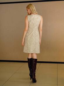 MOTF PREMIUM PU 皮革蛇纹印花腰带扣无袖短款连衣裙