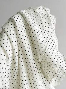 Elamini Women's Ruffle Hem Polka Dot Print Mini Skirt With Fashion Design, Suitable For Holiday