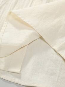 Manfinity RSRT 男士纯色单排扣衬衫和短裤套装，带口袋，秋季服装，舒适服装