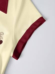 INAWLY 女士时尚 Polo 领侧褶短袖上衣，夏季 - 彩色 - 查看 4