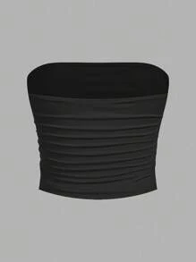 Comfortcana 4pcs Women's Basic Comfortable Ruched Camisole Tops Suitable For Going Out - Multicolor - View 14