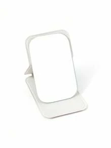 THE POWERPUFF GIRLS X SHEIN 1 件可爱花朵、泡泡、毛茛图案 PU 皮革材质可折叠高清便携式镜子，可独立支撑和手持，轻巧紧凑，方便检查化妆细节，适合旅行和通勤，适合男女，心形、泡泡、花朵、毛茛 - 彩色 - 查看 9