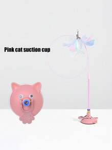 PETSIN 1 Powerful Suction Cup Cat Toy With A Cute Cat Head Shape, Self-Entertaining And Amusing For Cats, Detachable, Can Be Held, Can Ads A Long Rod Steel Wire Cat Toy, Replaceable Feather With Bell Pet Toy, Cat Toy, Pet Supplies - Multicolor - View 8