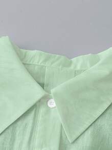 Chiquease 女士休闲度假蝴蝶结衬衫 - 綠色 - 查看 7